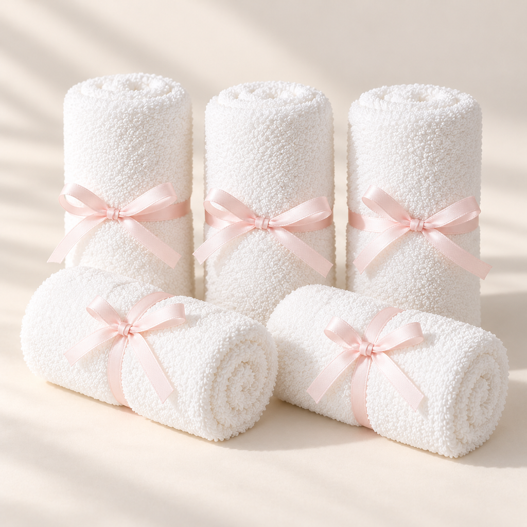 Organic Bamboo Face Towels Set of 5